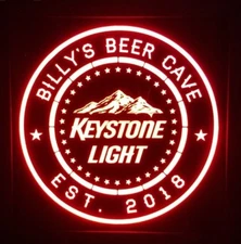 Custom keystone light Beer LED Sign Personalized, Home bar pub, Lighted non neon