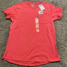 Ariat Women's Rebar Workman Short Sleeve Pocket T-Shirt Pink Size Medium Graphic