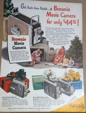 1951 print ad - Kodak Brownie movie Camera family Christmas Advertising page