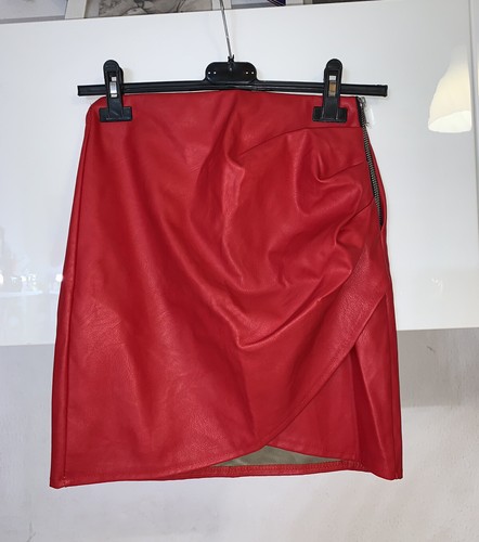 GONNA ECOPELLE ROSSA PORTAFOGLIO DONNA ZIP LATERALE TG S | eBay