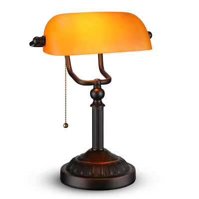 Vintage Bankers Desk Lamp, Traditional Student Antique Piano Table Light
