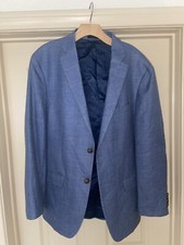 Ralph Lauren Blue On Blue Check Plaid Wool Blazer Jacket Sport Coat navy