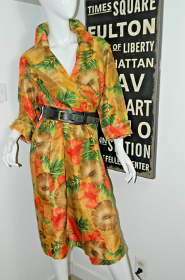 black and gold leaf print dress Collectif 1940's Inspired Gold Leaf Print Flared Dress for Women, UK10, Black