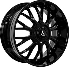 24 Inch Staggered Gloss Black Artis Grind Xl 5x120 5x127 Wheels Rims 26 22