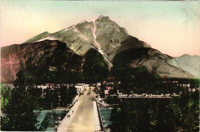 Vintage Postcard 4x6- Town of Banff and Cascade Mountain, Banff UnPost 1960-80s