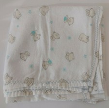 Little Bears Receiving Baby Blanket Flannel Swaddle Light 37" x 38"
