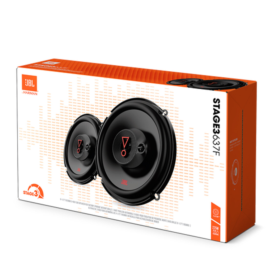 JBL Stage3 637F 6.5” 3-Way 135W Peak 3-Ohm Car Audio Speakers NO