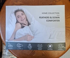 Home Collection Feathers And Down Comforter King- Medium/light weight