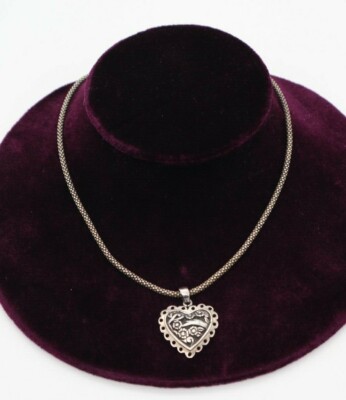 Vintage Barse Sterling Silver Heart Necklace Signed