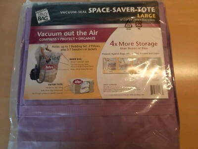 Space Saver Tragetasche Vakuumdicht. Unterbett Large 40 x 43 x 22cm Flieder NEU