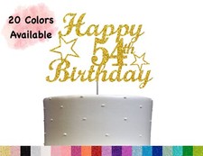 54th Birthday Cake Topper 20 COLORS Double Side Glitter  Birthday Decorations