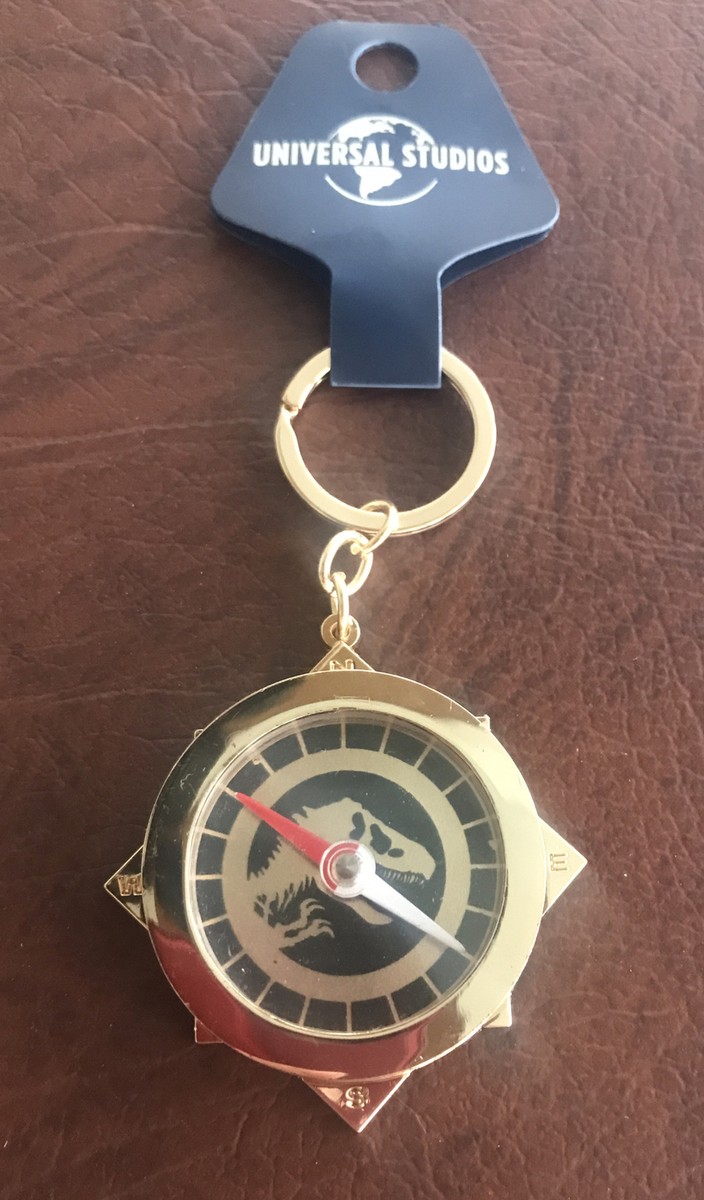 Universal Studios Jurassic World Into The World Compass Keychain