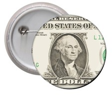Spilla Calamita pins badge frigo Ø 45 mm Dollaro Americano $ moneta USA dollar