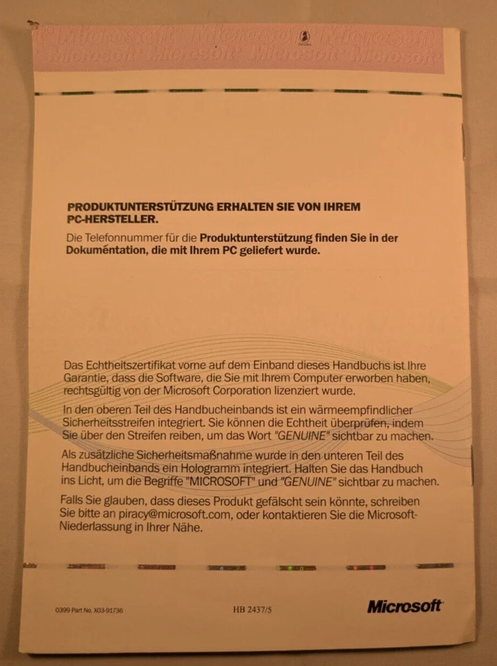 Microsoft word 2000 deutsch Key, Lizenz, Handbuch - VINTAGE - Bild 2 von 4