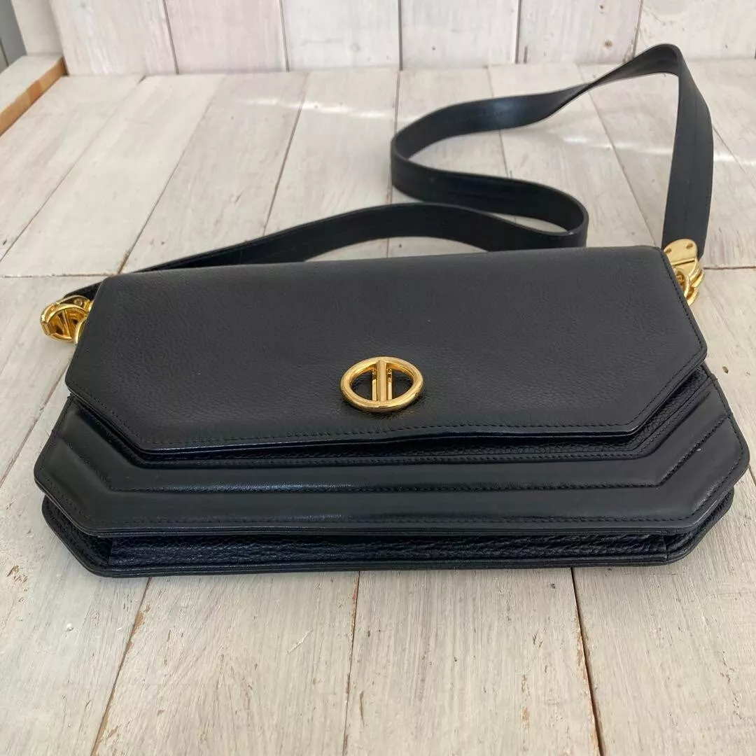Sac bandoulière Christian Dior cuir noir or quincaillerie femme occasion