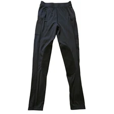 Wilit Girls Riding Knee Patch Breeches Pants Equestrian XL Zipper Pockets Black