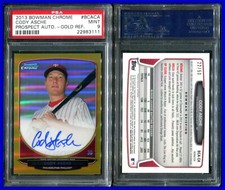 PSA 9 2013 Bowman Chrome Gold Refractor Autograph Cody Asche RC 22/50 POP3