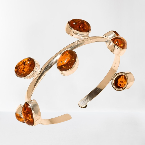 Amber Silver Plated Bracelets 8 Gemstones Fashion Jewelry - Picture 10 of 13