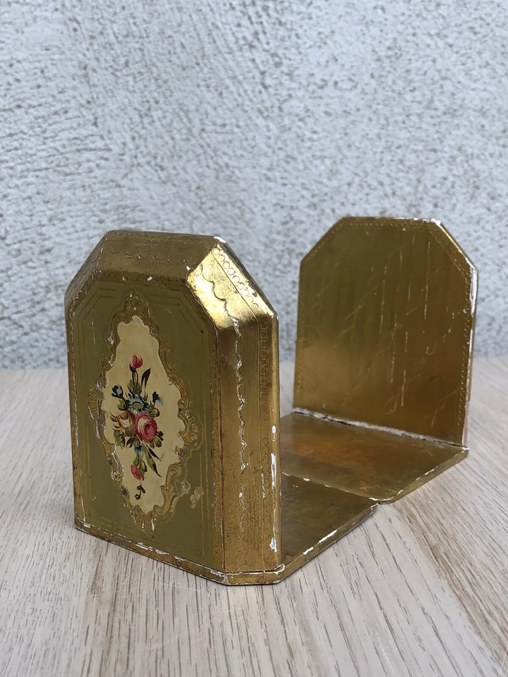 Coppia Di Fermalibri In Legno Stile Fiorentino - Immagine 4 di 4