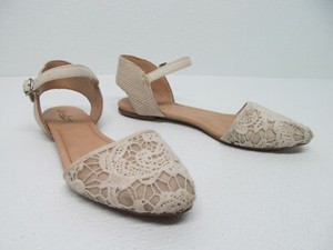 ivory flats with ankle strap