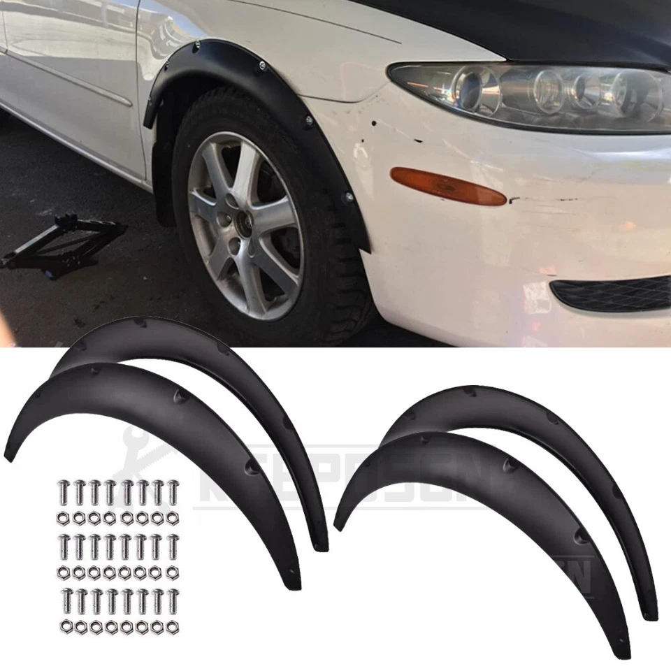 Arcos de rueda de carrocería extra ancha con llamaradas de guardabarros flexibles de 3,5" para Toyota Matrix 03-14 Foto 2 de 4