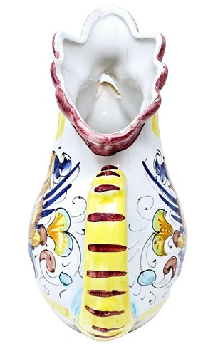 Brocca vino gallo dipinta a mano Deruta Made in Italy arredamento casale incredibile - Foto 3 di 14