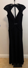 Morrell Maxie Black Beaded Evening Gown Dress size 4