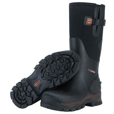 HISEA Men Hunting Boots w/Steel Shank Adjustable Calf Waterproof Work Rain Boots