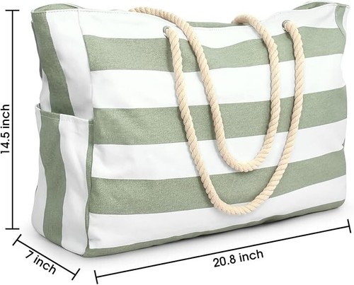 Becokan Strandtaschen für Damen groß wasserdicht Strandtasche Reißverschluss Strandtaschen - Bild 3 von 5