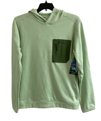 Columbia Hike Hooded Fleece Lined Jacket Mens M Green Omni-Wick Zip Pocket NWT