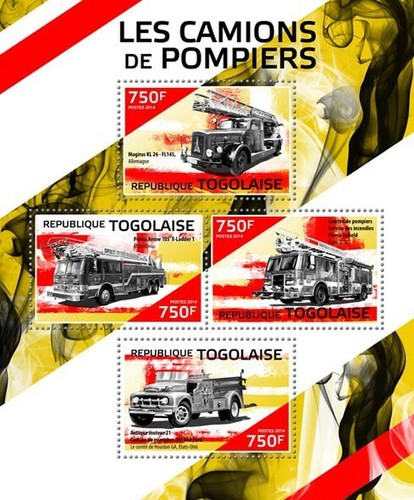 2014 TOGO MNH. FIRE TRUCKS | Y&T Code: 4024-4027 | Michel Code: 6056-6059 - 第 1/1 張圖片