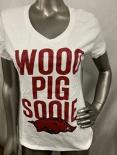 RUSSELL ARKANSAS RAZORBACKS  "WOOO PIG SOOIE" WOMEN'S SHIRT ASST SIZES #1