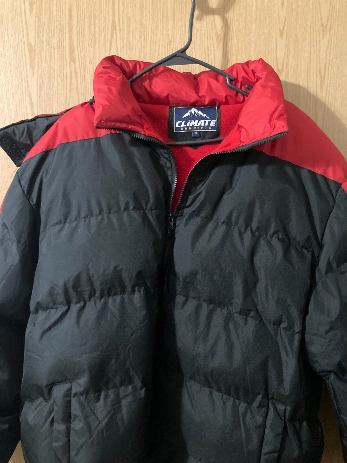 BNWOT Men's Climate Concepts Red & Black Puffer Style Winter Coat Size 2X