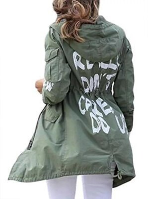 I Really Don't Care Do U Melania Trump Wife Mechanic Cargo Olive Damen Jacke