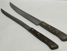 Flint Vanadium Stainless Slicer Carver Knife Made In USA Set Of 2 Vintage