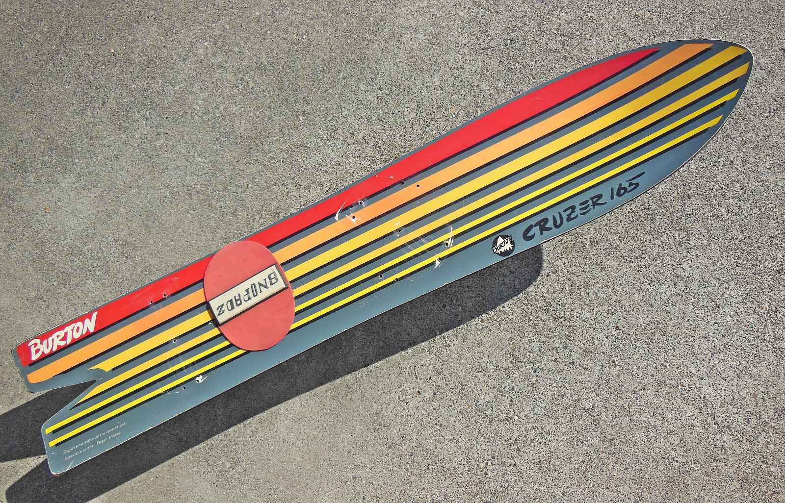 1987 Burton Cruzer 165 Snowboard, Directional Split Tail, Vintage Classic