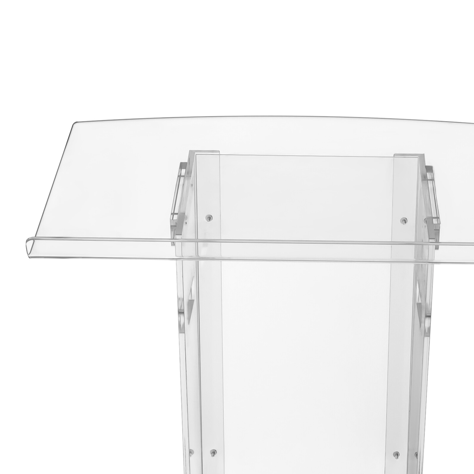 123cm Acrylic Podium Stand Portable Podium Stand Lectern Stand with 4 Wheels