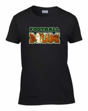 Women's Football Mom T-Shirt Option to Personalize With Name and Number