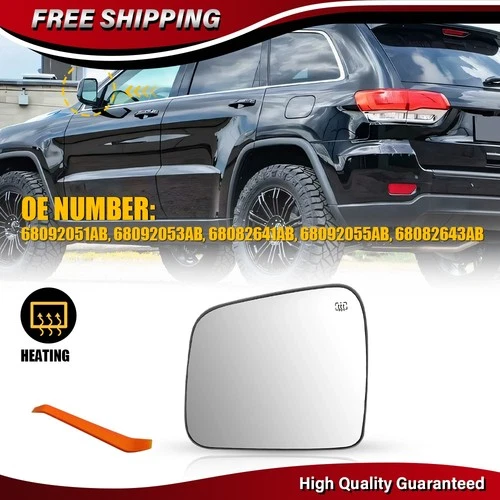 Left Side Heated Mirror Glass For 2011-2022 Jeep Grand Cherokee & Dodge Durango
