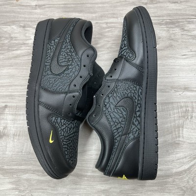 Nike Air Jordan 1 Low SE Men Size 9 Black Anthracite Tour Yellow
