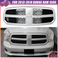 Front Grille Bright Silver Shell W Black Mesh For Dodge Ram 1500 2013-18 Dodge
