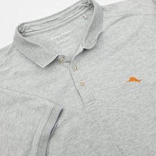 Tommy Bahama Men's Size 2XL Gray Supima Island Zone Short Sleeve Polo Read