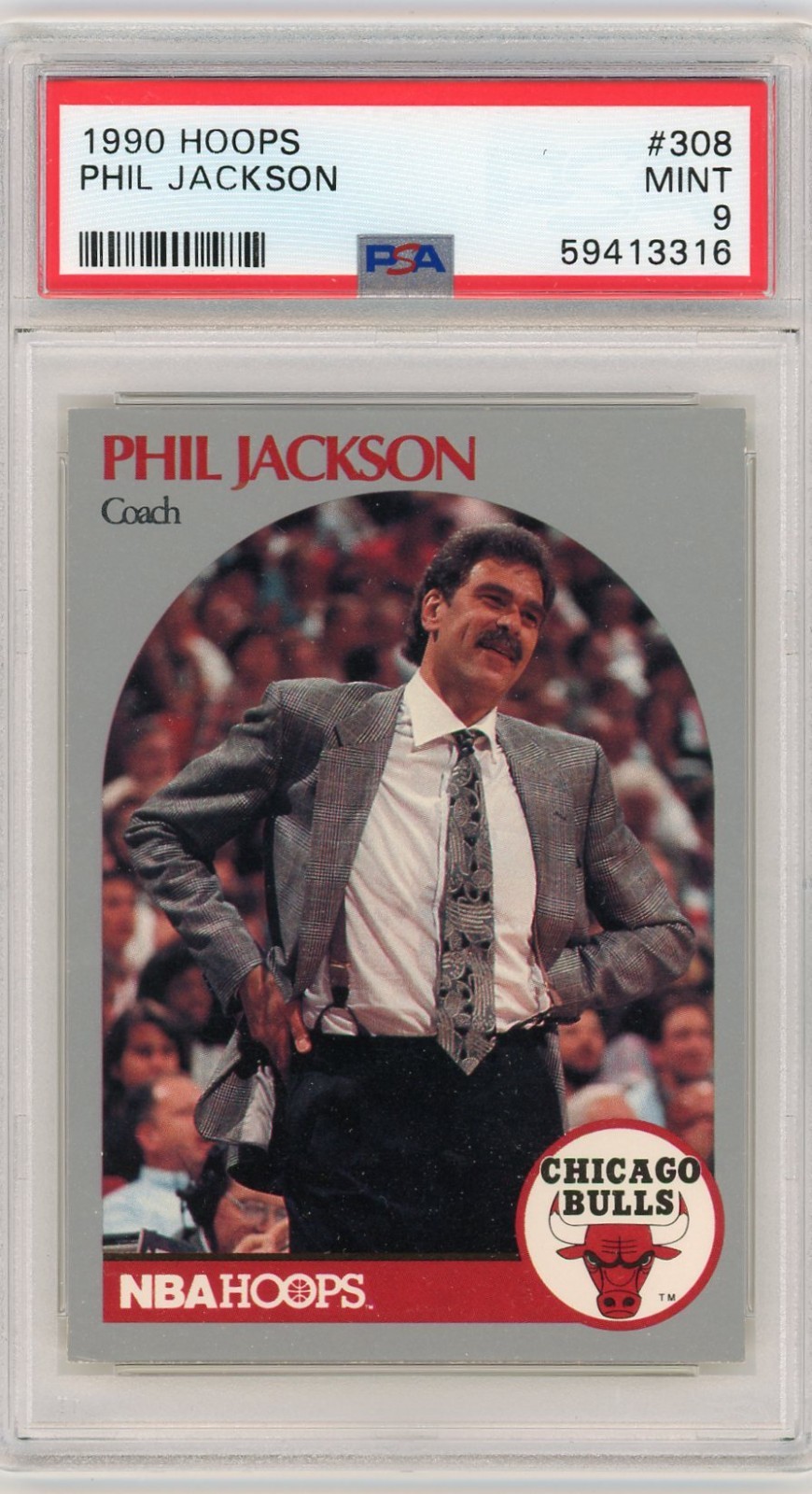 Phil Jackson 1990 Hoops #308 Phil Jackson PSA 9