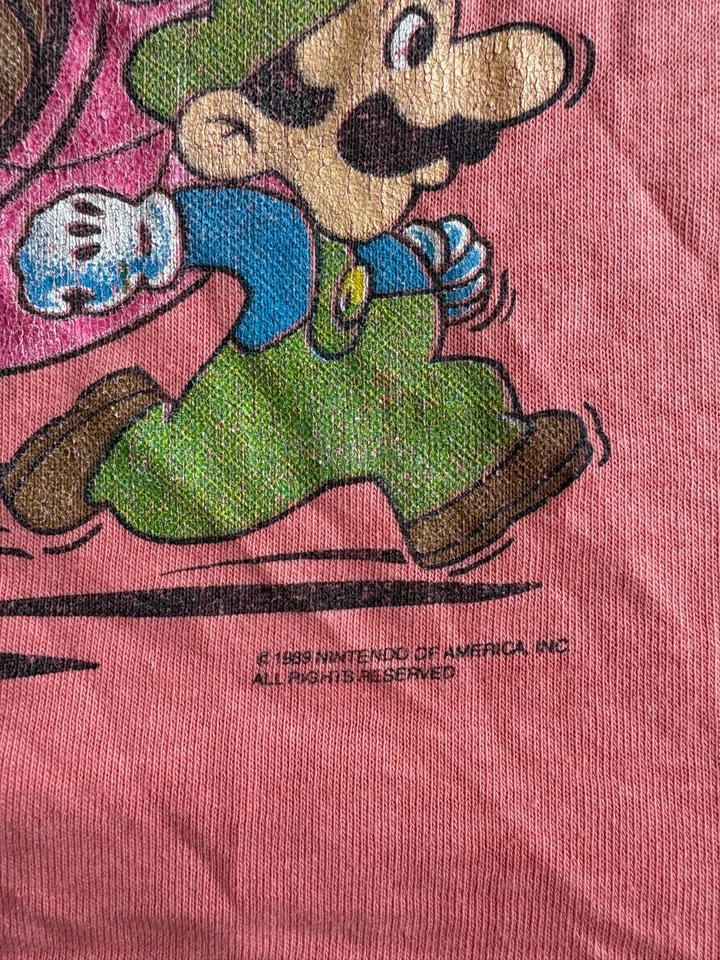 Rare Vintage 1989 Nintendo Super Mario Bros 2 T Shirt Youth L / Women's S - Image 4 of 4