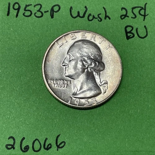 1953-P Washington Quarter 25c BU Brilliant Uncirculated 90% Silver