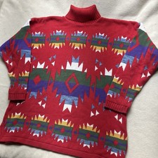 VTG Southwestern Aztec Native Sweater Sz M