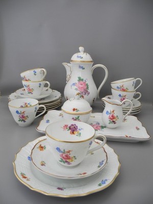 Hutschenreuther Kaffeeservice Moritzburg Dresden Blume Kuchenplatte Milch Zucker