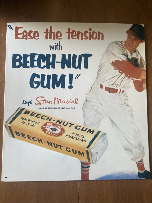 Beech-Nut Gum Stan Musial Metal Sign
