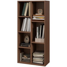 HOMCOM Libreria Moderna a Cubi con 7 Ripiani di Diverse Dimensioni in Legno Noce