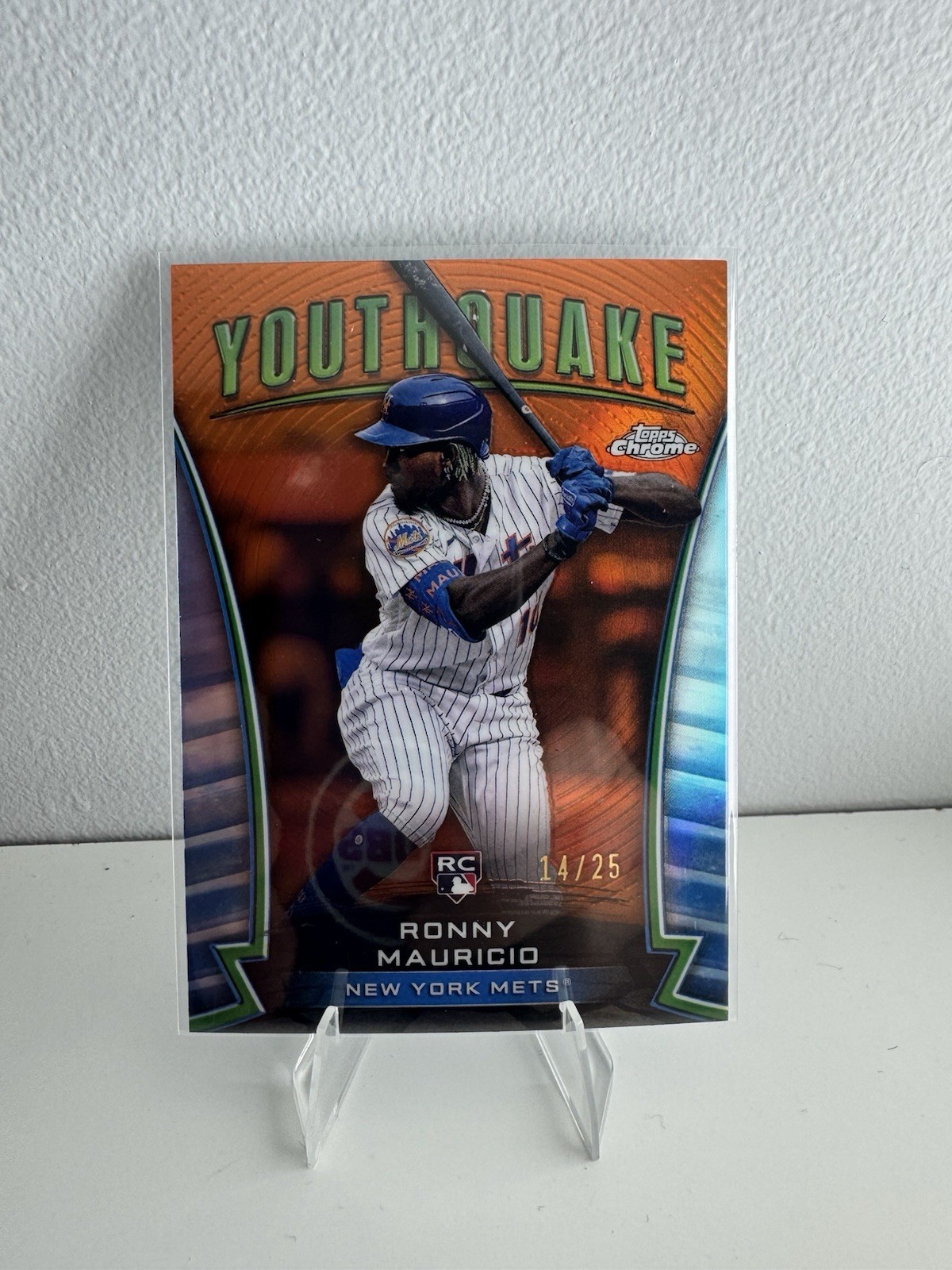 2024 Topps Chrome - Youthquake Ronny Mauricio #YQ-11 Orange Refractor /25 (RC)